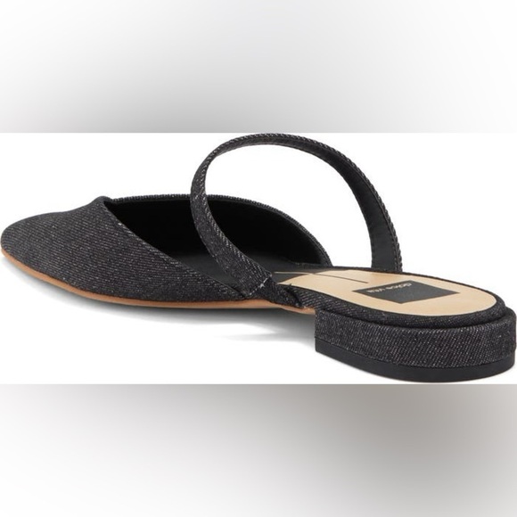 NEW Dolce Vita Black Denim Mule Flats - Picture 2 of 7
